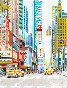 New York Street Scene Canvas - KC Needlepoint
