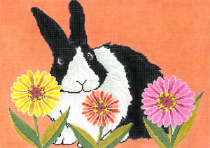 Petal Pusher Bunny Canvas - KC Needlepoint