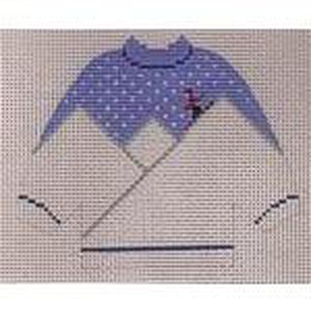 Skiing Pullover Sweater Needlepoint Canvas - KC Needlepoint