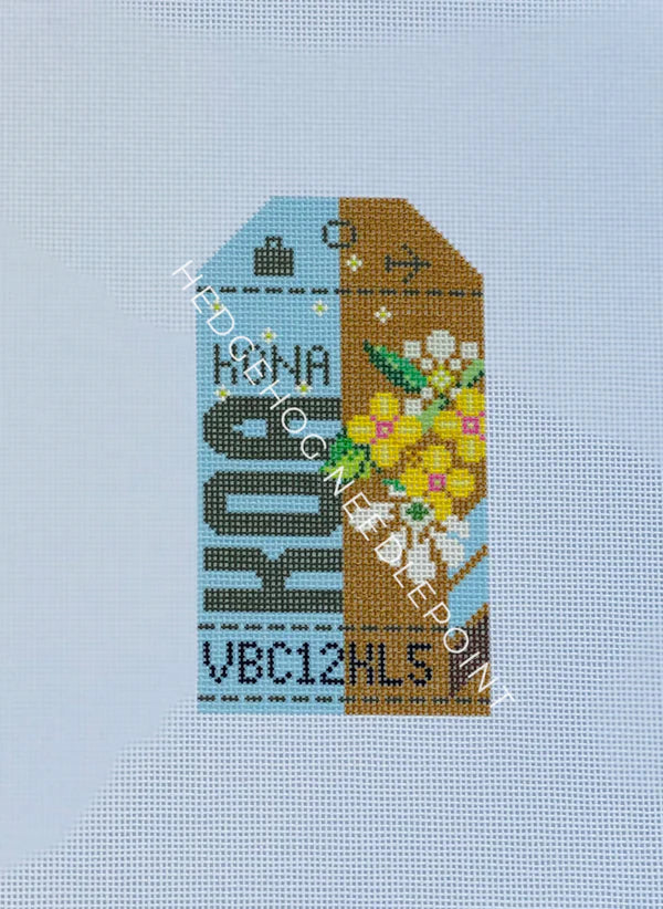 Kona Vintage Travel Tag Canvas - KC Needlepoint