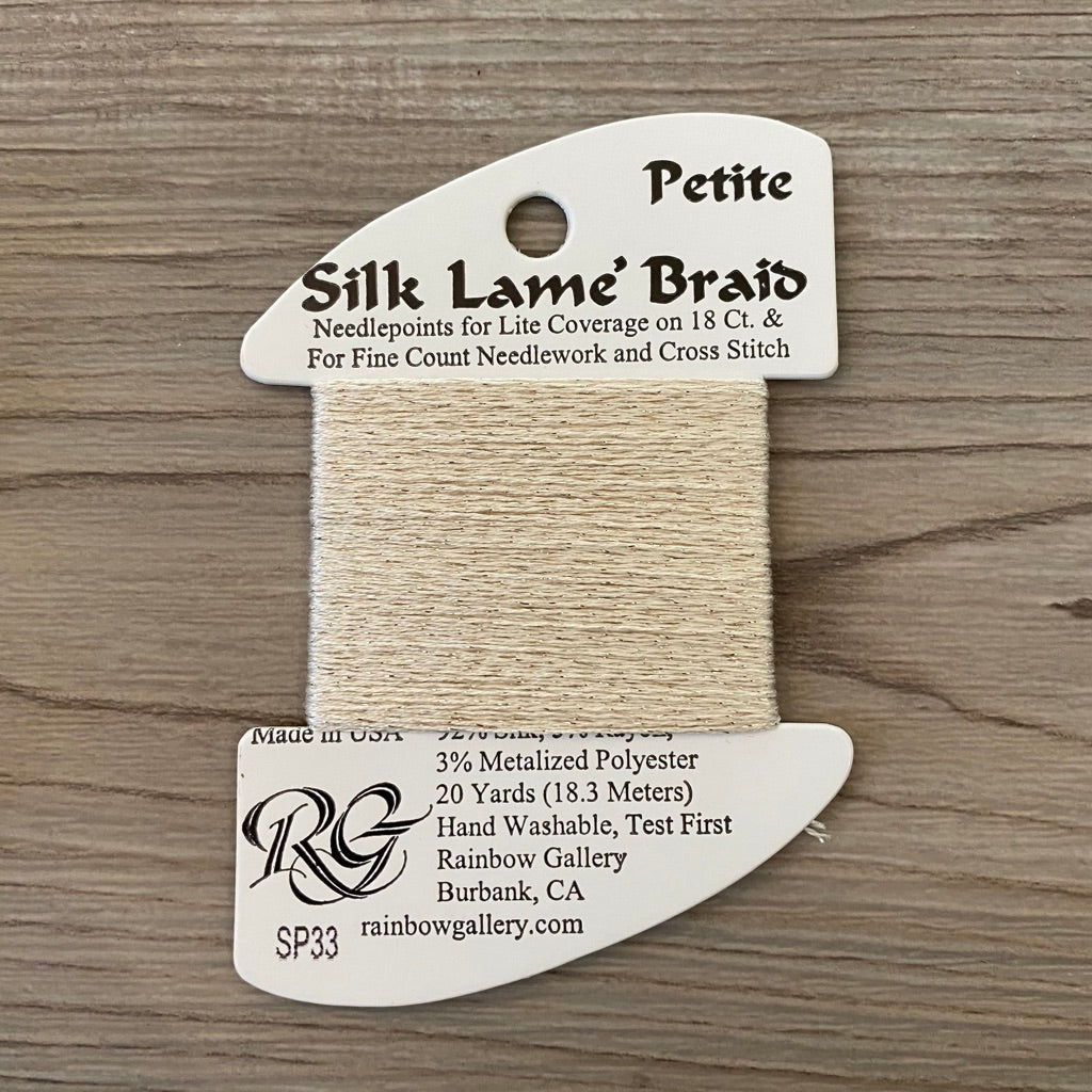 Petite Silk Lamé Braid SP33 Eggshell - KC Needlepoint