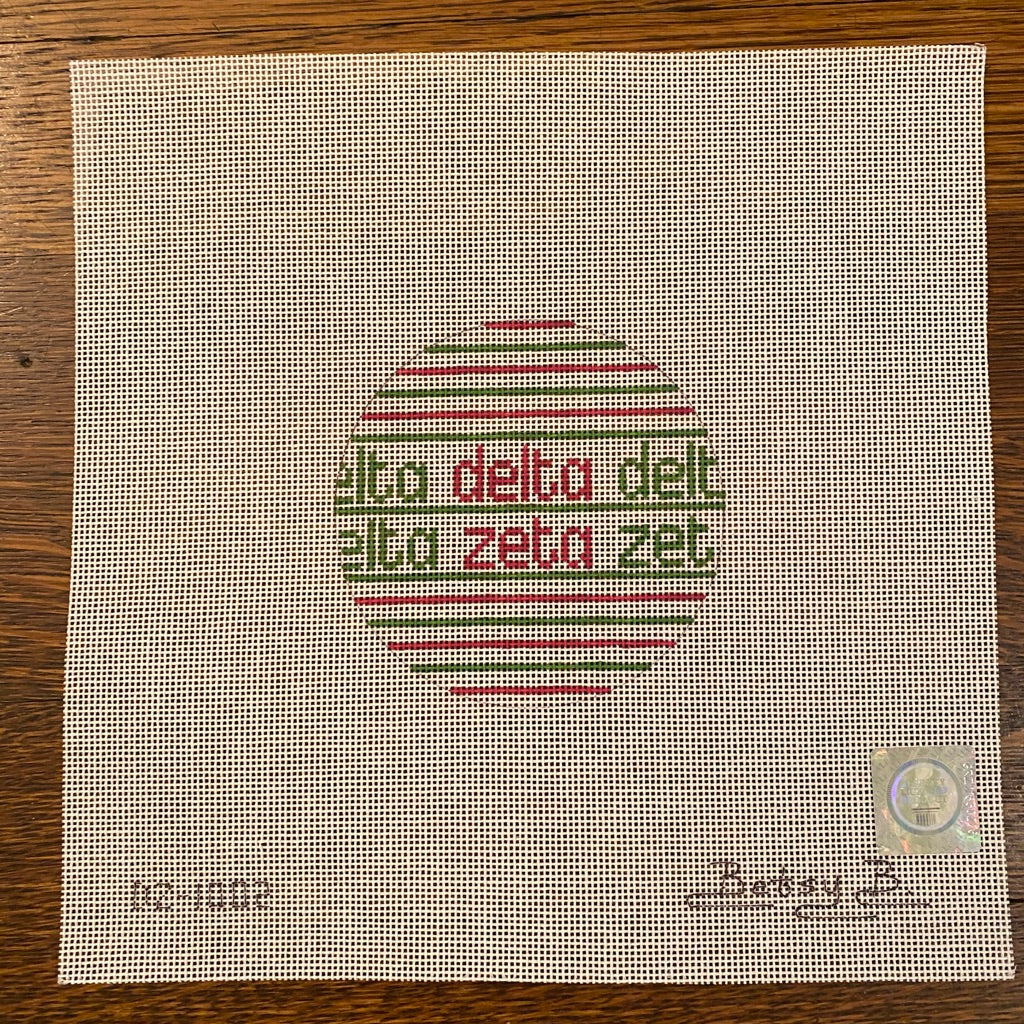 Delta Zeta Name Round Canvas - needlepoint