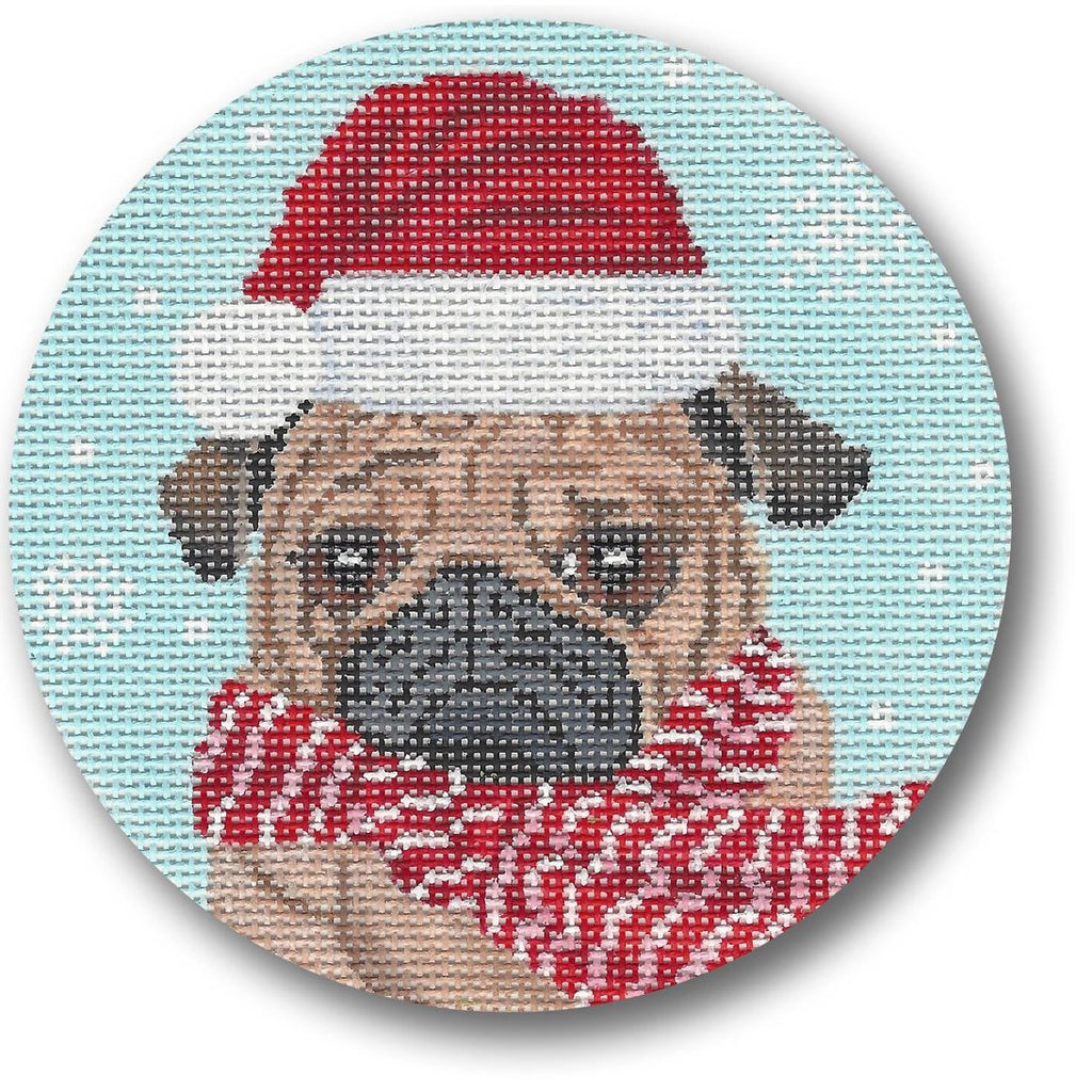 Dog with Scarf Canvas - KC Needlepoint
