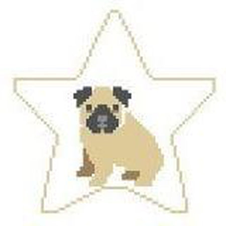 Pug Star Canvas - KC Needlepoint