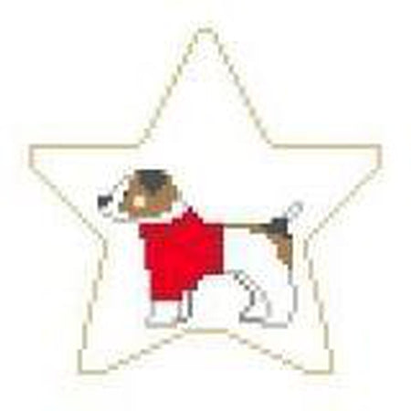 Jack Russell Star Canvas - KC Needlepoint