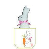 White Bunny Basket Canvas - KC Needlepoint
