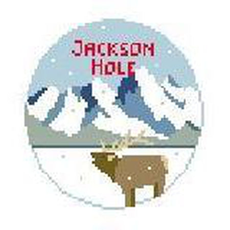 Jackson Hole Travel Round Canvas - KC Needlepoint