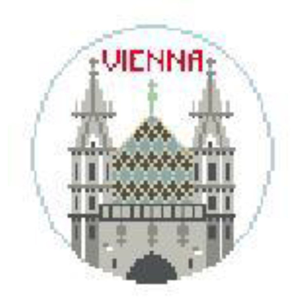 Vienna Travel Round Canvas - KC Needlepoint