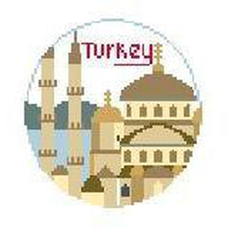 Turkey Travel  Round Canvas - KC Needlepoint