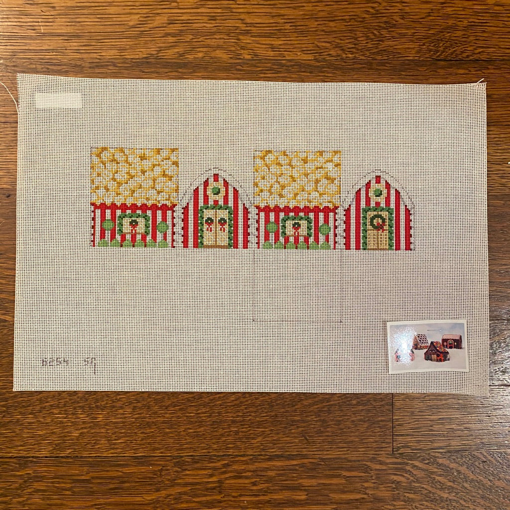 Popcorn 3D Gingerbread House Canvas - needlepoint