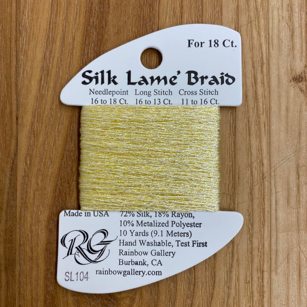 Silk Lamé Braid SL104 Soft Yellow - KC Needlepoint