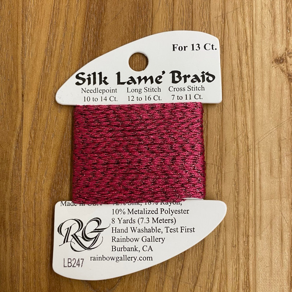 Silk Lamé Braid LB247 Paris Pink - KC Needlepoint