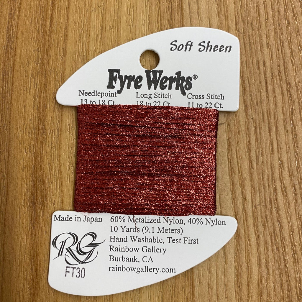 Fyre Werks Soft Sheen FT30 Red - KC Needlepoint