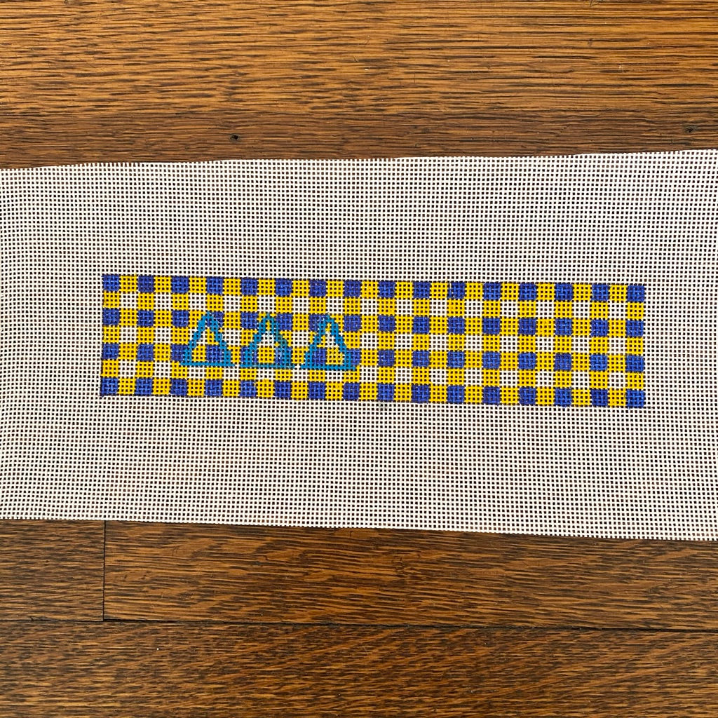 Delta Delta Delta Key Fob Canvas - needlepoint