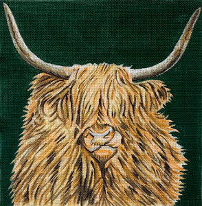 Highland Scottish Cow Canvas - KC Needlepoint