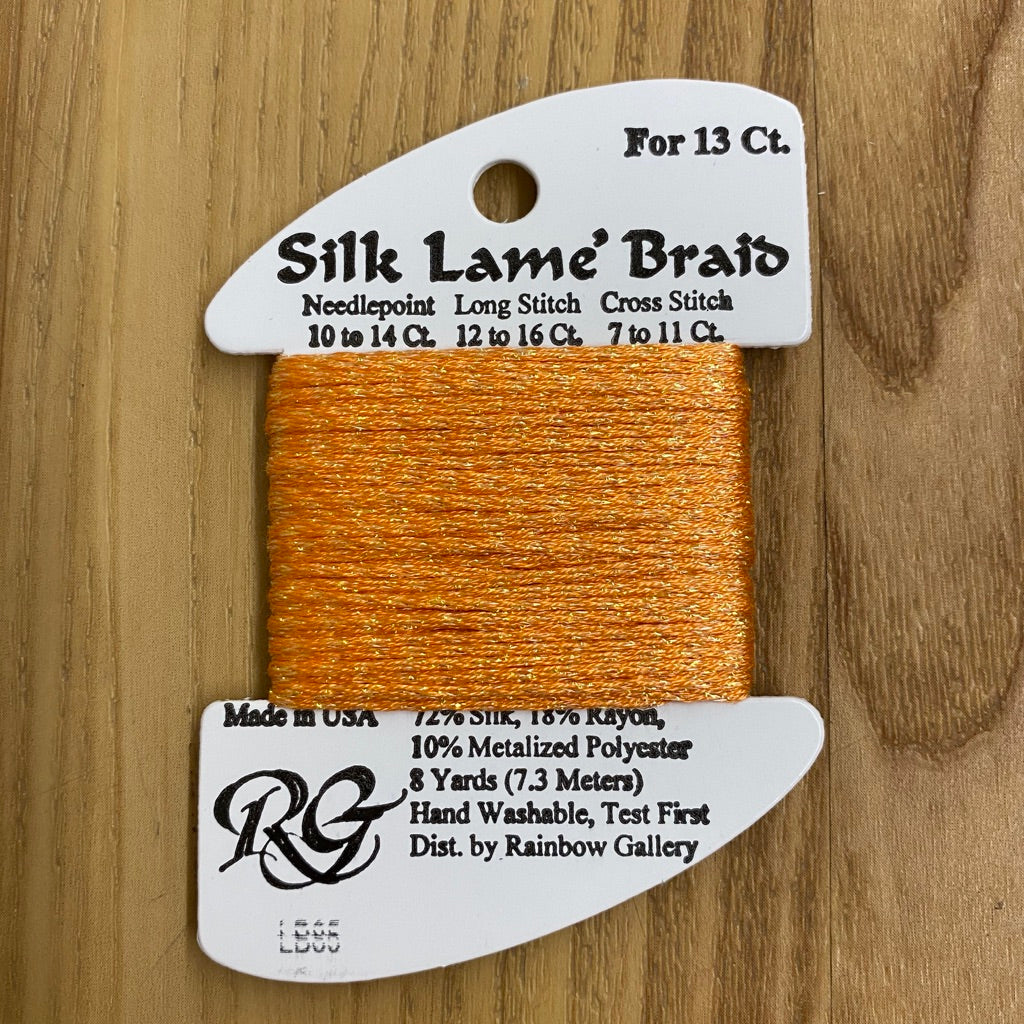 Silk Lamé Braid LB85 Tangerine - KC Needlepoint