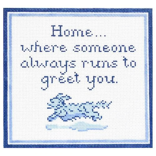 Home is Where... Long Haired Dachshund Canvas - KC Needlepoint