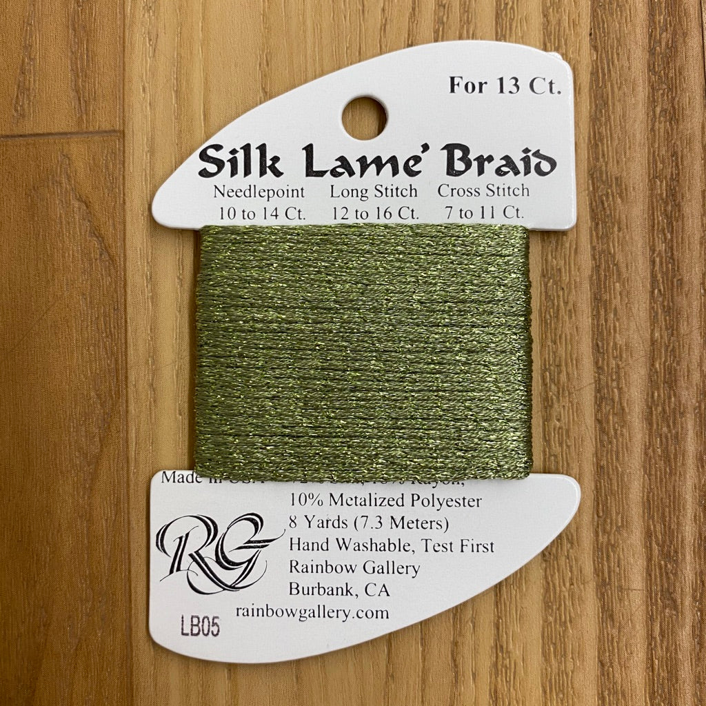 Silk Lamé Braid LB05 Avocado - KC Needlepoint