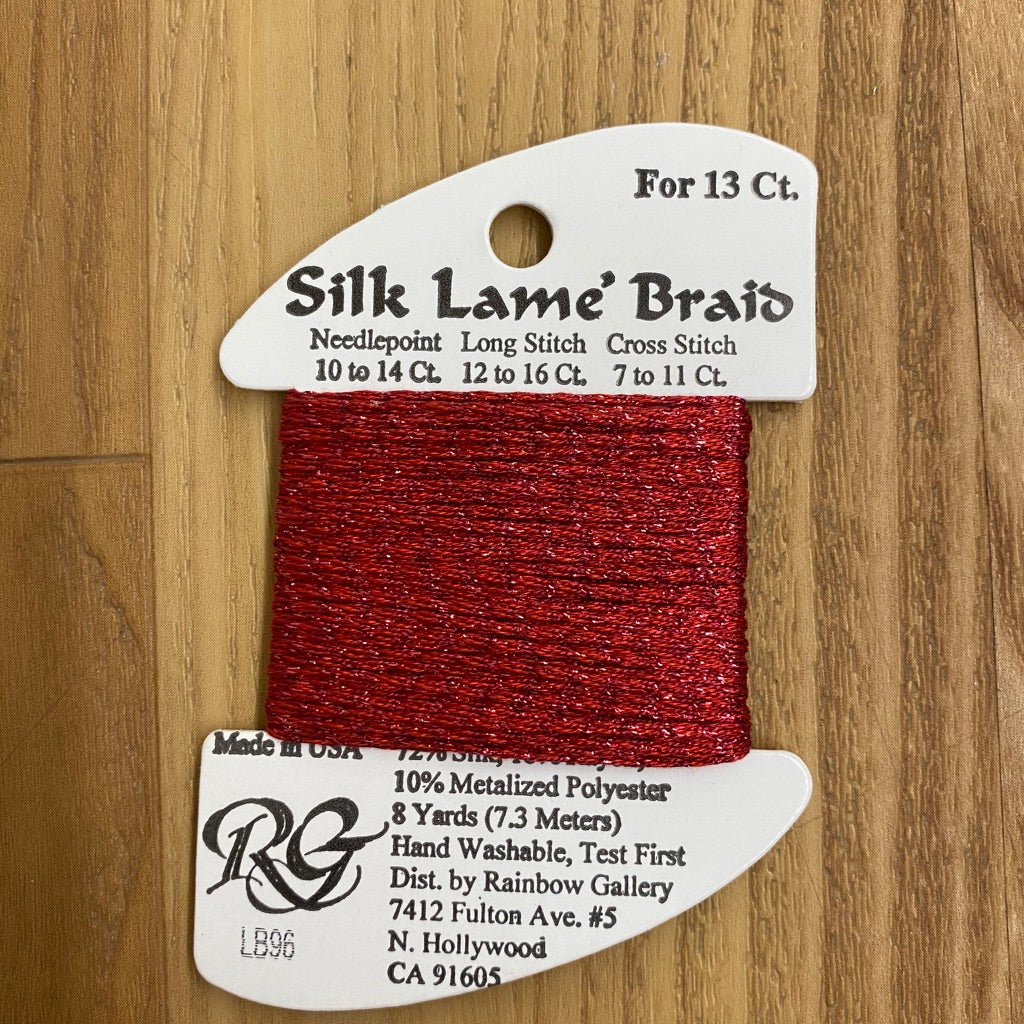 Silk Lamé Braid LB96 Cranberry - KC Needlepoint