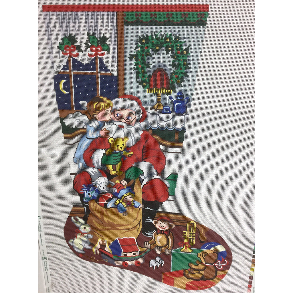 Santa/Toy Bag Christmas Stocking - KC Needlepoint