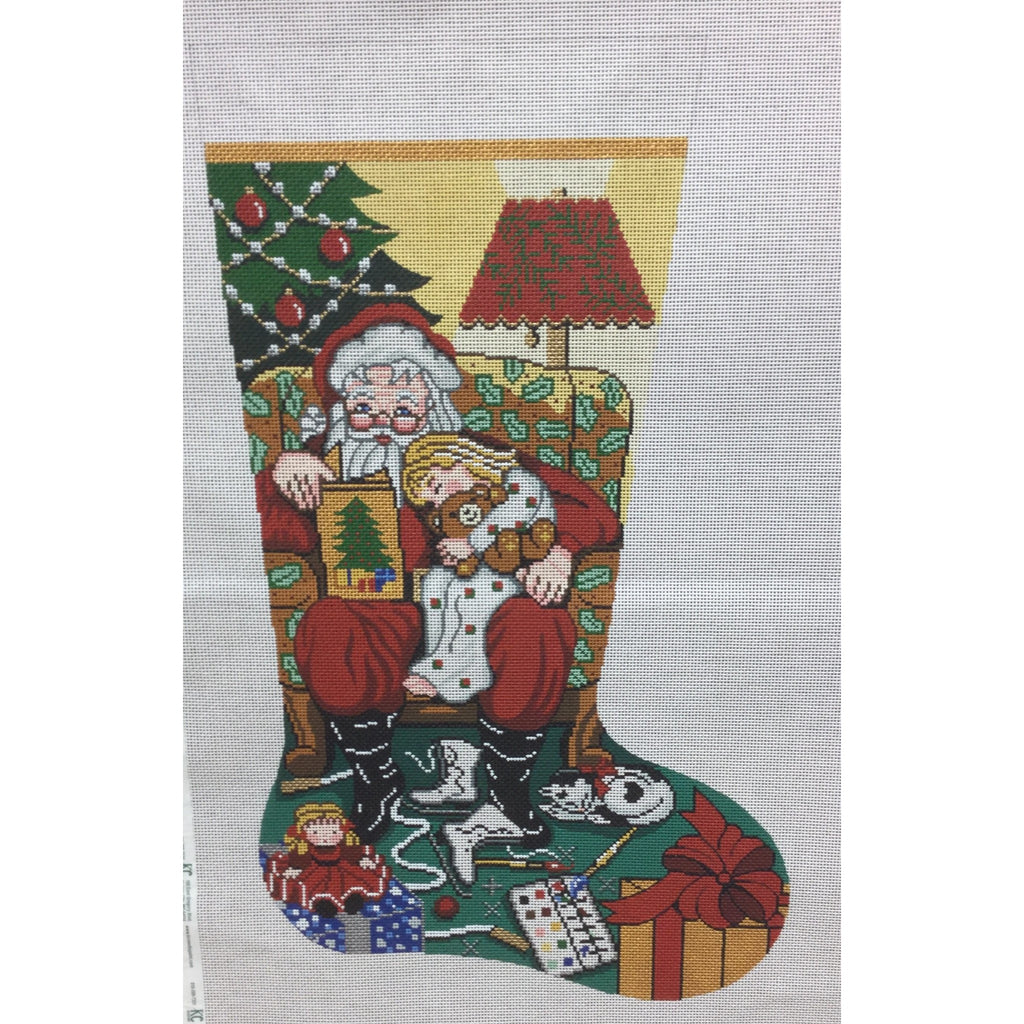Story Time/Girl Christmas Stocking - KC Needlepoint