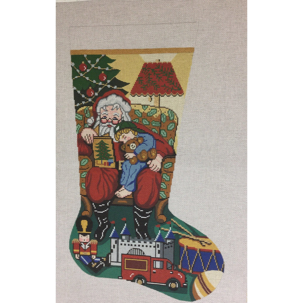 Story Time/Boy Christmas Stocking - KC Needlepoint