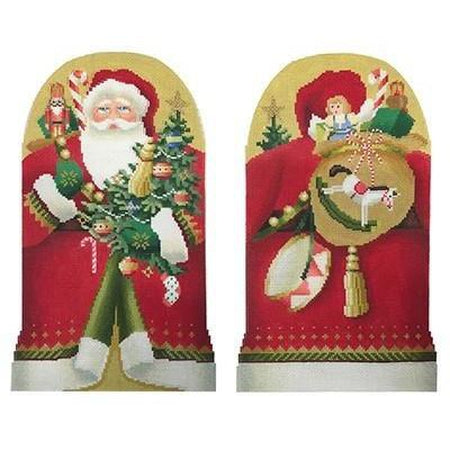 Two Sided Father Christmas Needlepoint Canvas - KC Needlepoint
