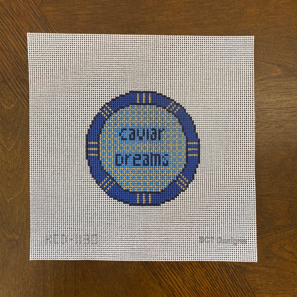 Caviar Dreams Round Canvas - KC Needlepoint