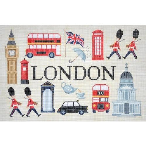 Sights and Sounds of London Canvas - KC Needlepoint
