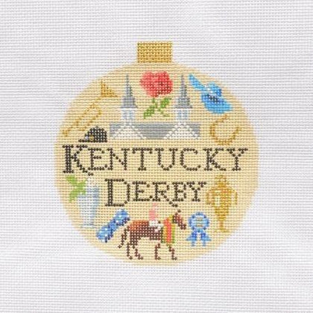 Kentucky Derby Travel Round Needlepoint Canvas - KC Needlepoint
