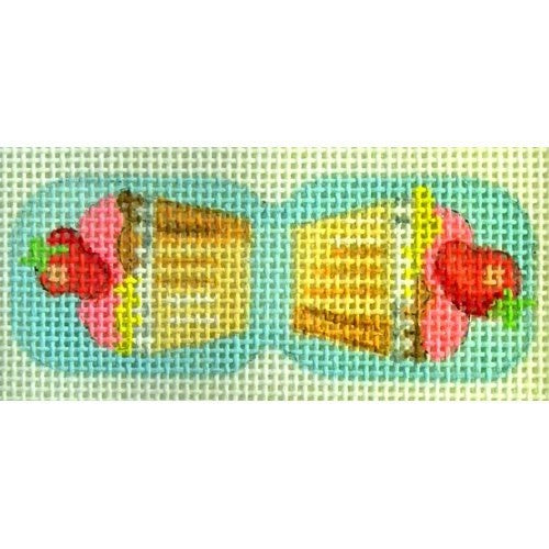 Strawberry Cupcake Scissor Finder Canvas - KC Needlepoint