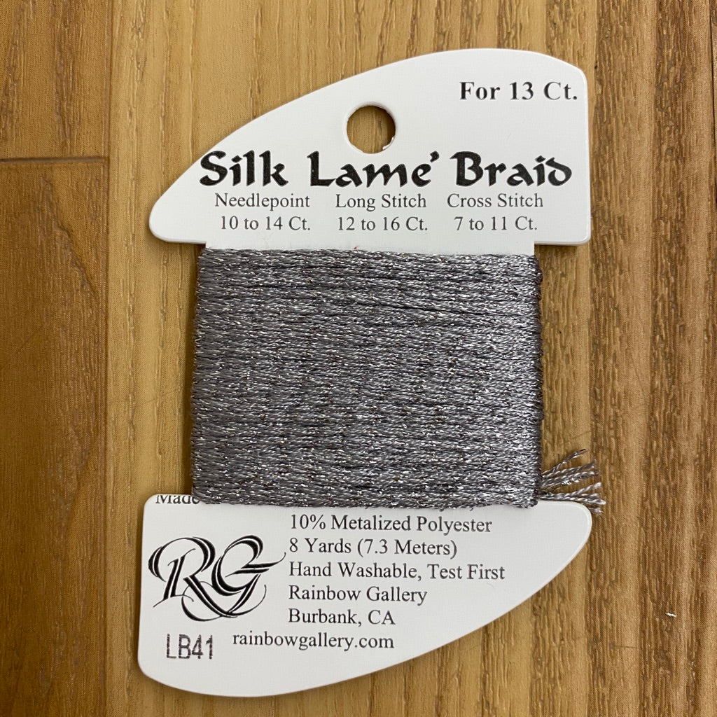 Silk Lamé Braid LB41 Pewter - KC Needlepoint