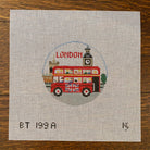 London Bus Round Canvas - KC Needlepoint
