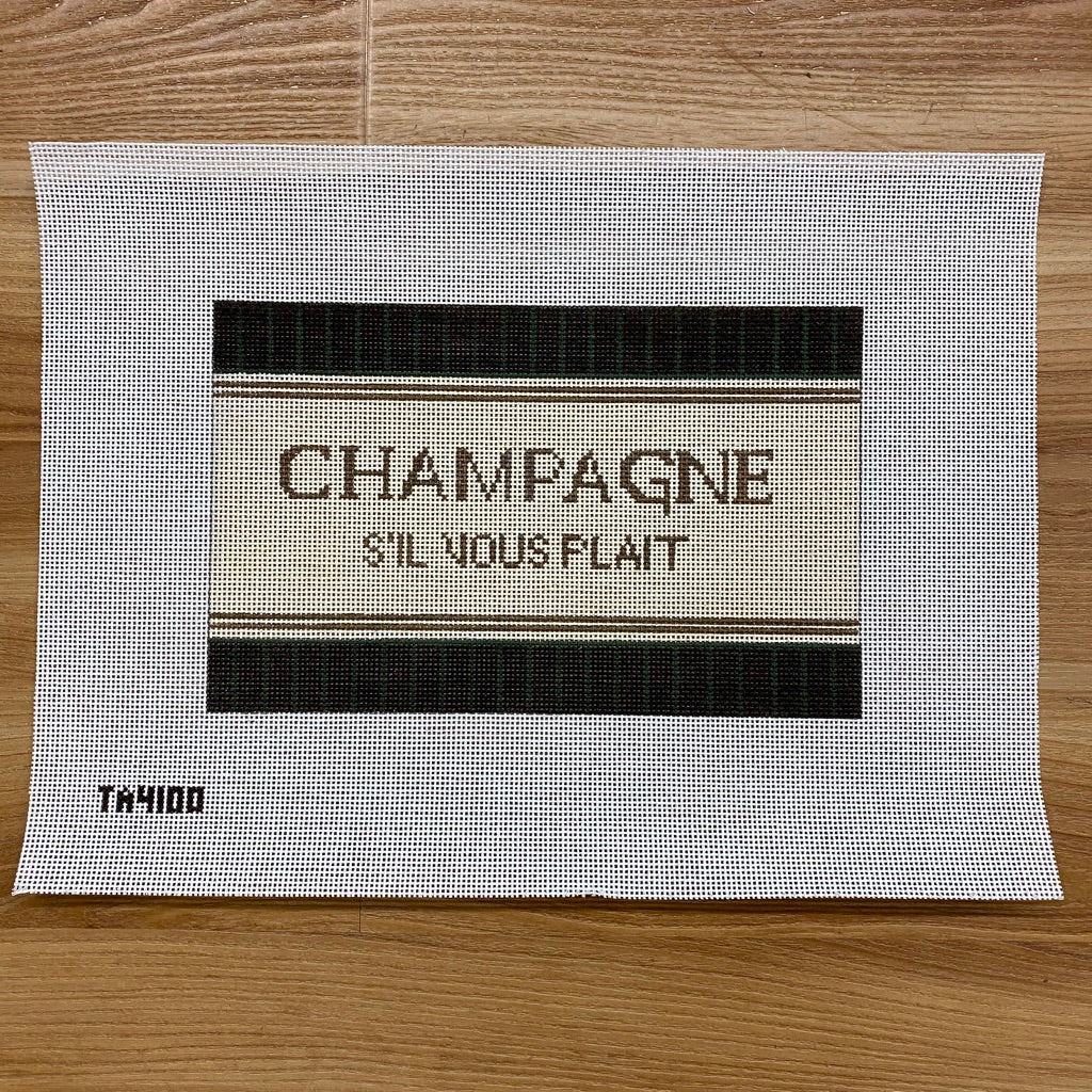Champagne S'il Vous Plait Canvas - needlepoint