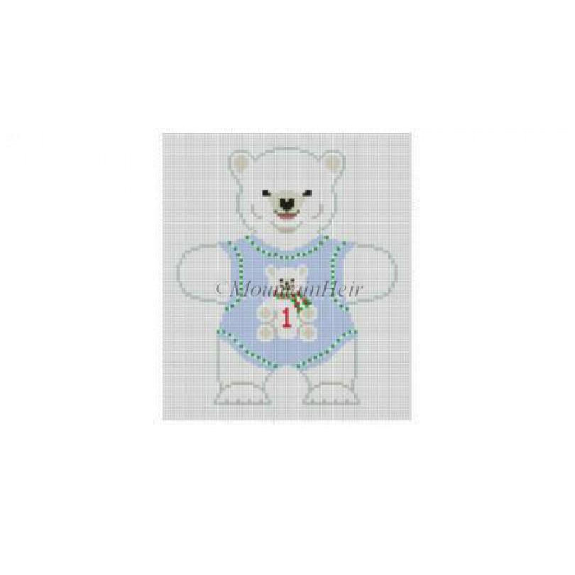 Polar Bear Blue Canvas - KC Needlepoint