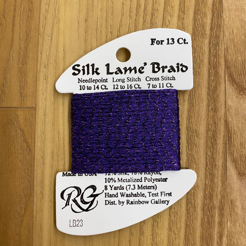 Silk Lamé Braid LB23 Dark Lavender - KC Needlepoint
