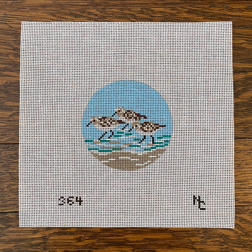Sandpiper Round Canvas - KC Needlepoint