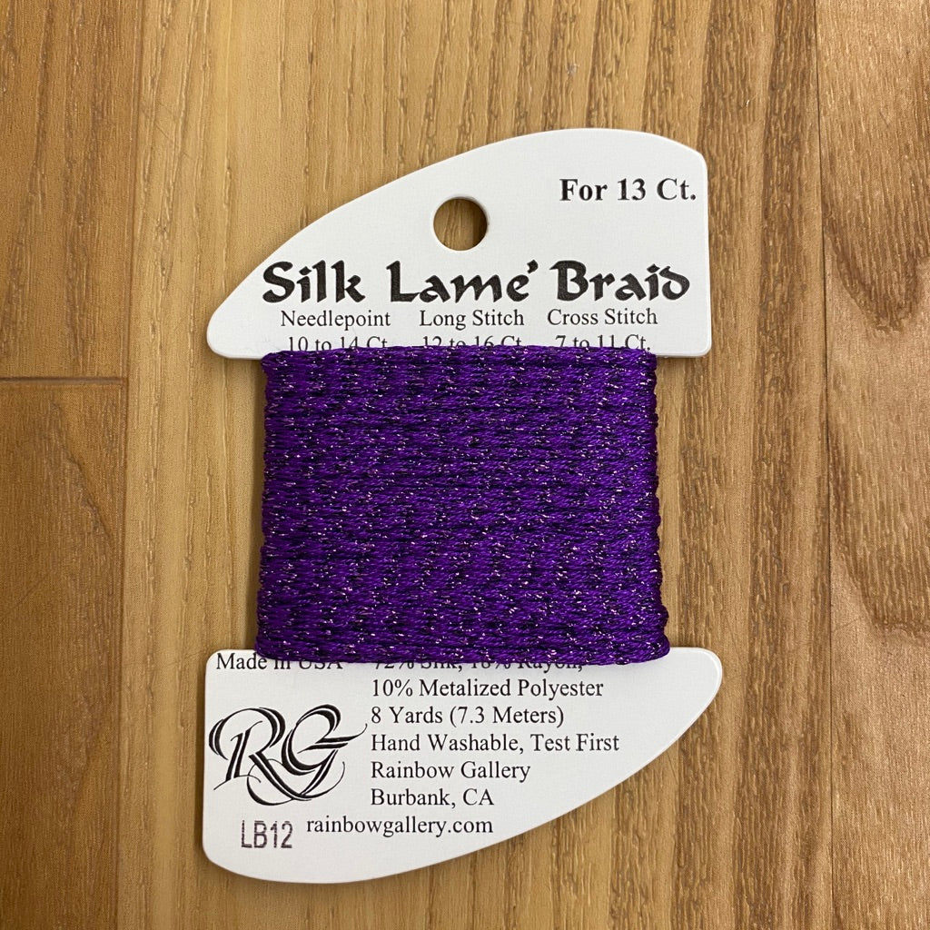 Silk Lamé Braid LB12 Purple - KC Needlepoint