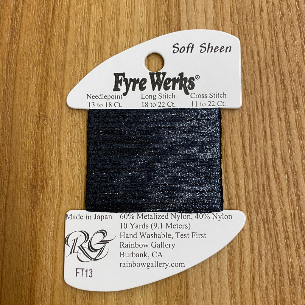 Fyre Werks Soft Sheen FT13 Charcoal - KC Needlepoint