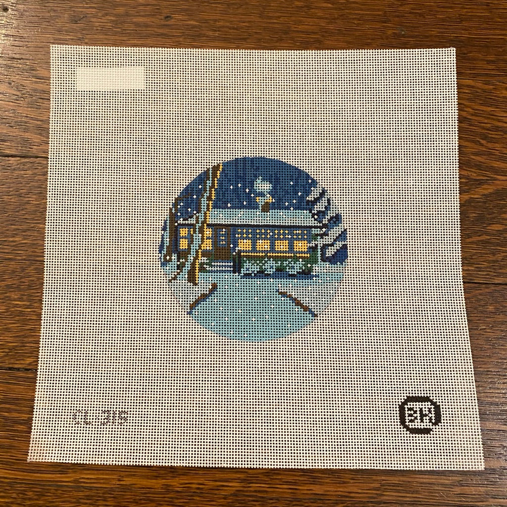 Cabin Ornament Canvas - needlepoint