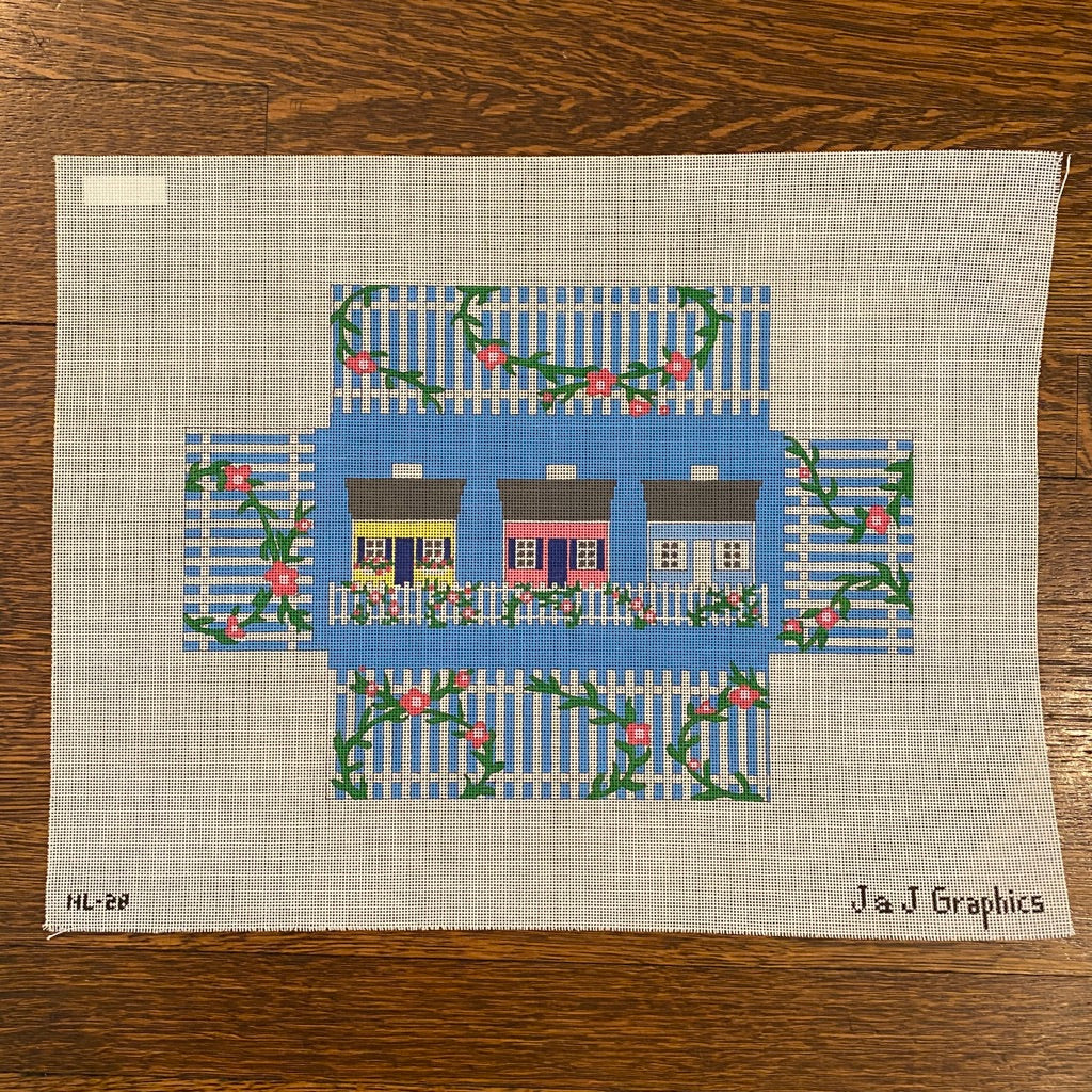Row House Brick Cover Canvas - KC Needlepoint