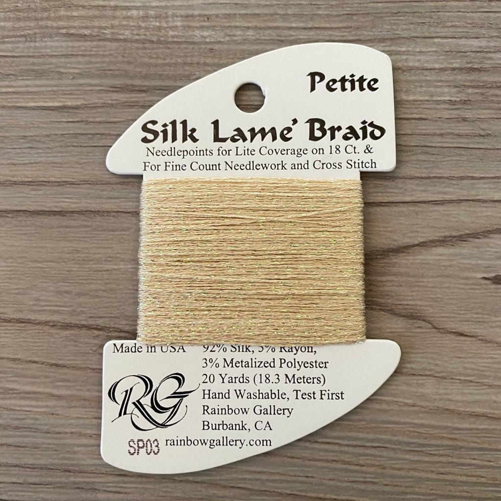 Petite Silk Lamé Braid SP03 Ecru - KC Needlepoint