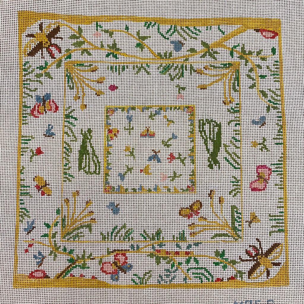 Blooms and Bees Needlepoint Canvas - needlepoint