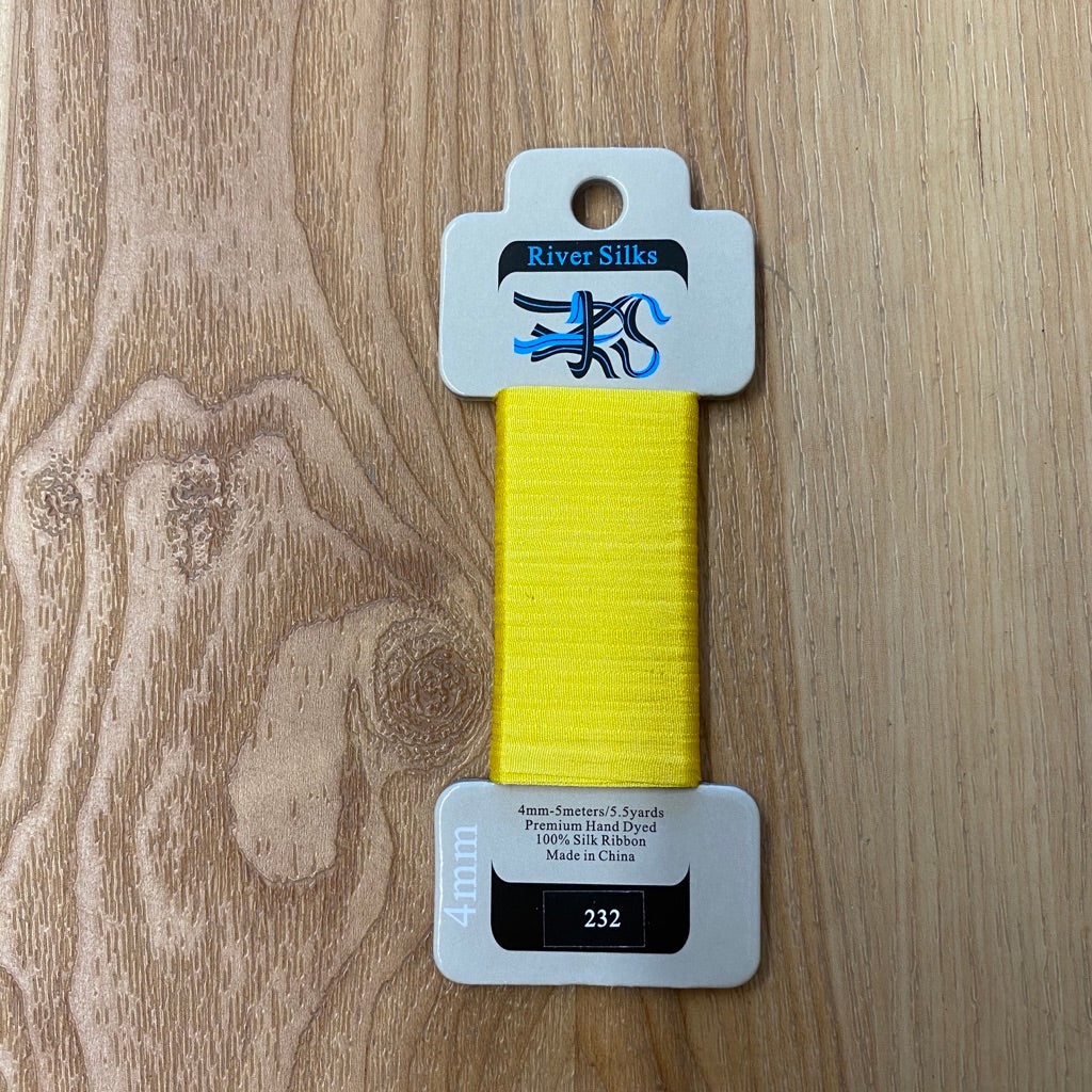 Silk Ribbon 4mm 232 Vibrant Yellow - KC Needlepoint
