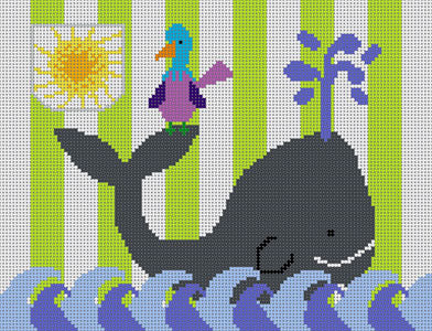Whale and Bird Tooth Fairy Pillow Canvas - KC Needlepoint