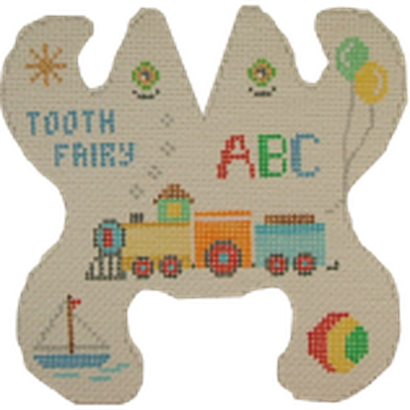 Train Frog Tooth Fairy Pillow Canvas - KC Needlepoint