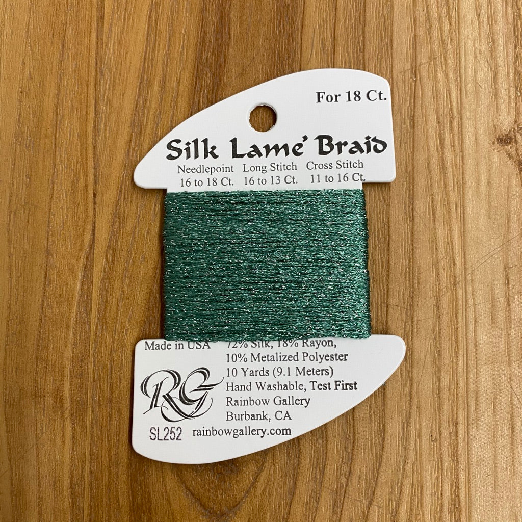 Silk Lamé Braid SL252 Caribbean Green - KC Needlepoint