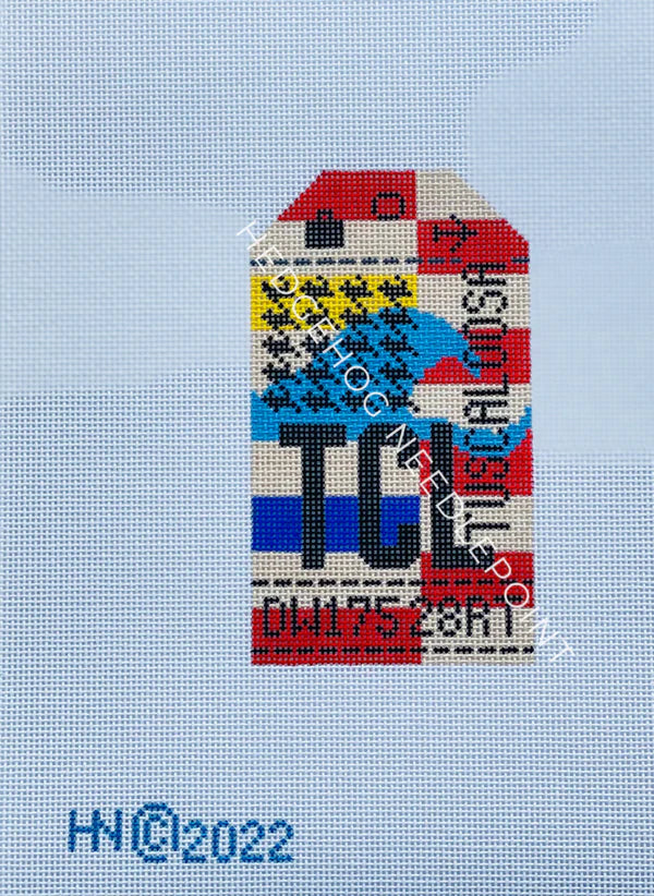 Tuscaloosa Vintage Travel Tag Canvas - KC Needlepoint