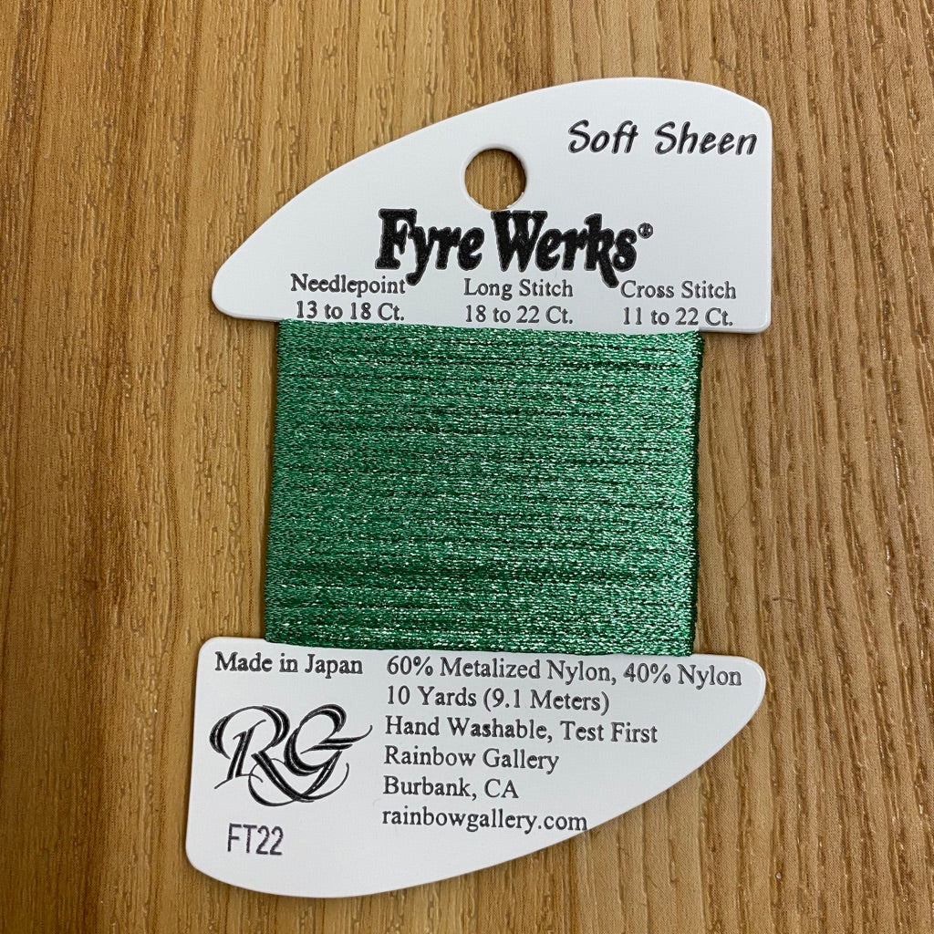Fyre Werks Soft Sheen FT22 Emerald Green - KC Needlepoint