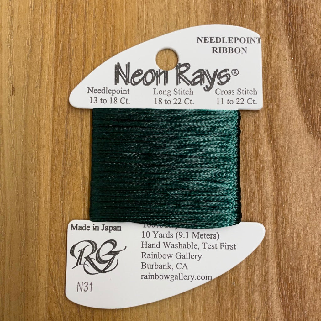 Neon Rays N31 Forest Green - KC Needlepoint